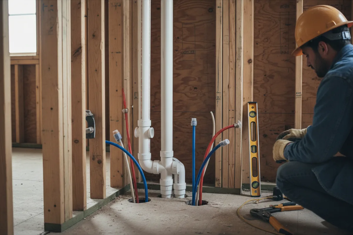 Drain and supply rough-in during Leak Detection in Buffalo Prairie